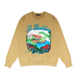 Amiri Long Sleeved Shirt Fashion Brand Crew Sweatshirts round Neck Sweater