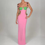 Women Dresses Summer Bandage Dress Sexy Sling Cut out Long Party Dress Skirt (Ont0408)