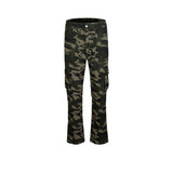 MIJKO Men Vintage Pants MIJKO Tooling Multi-Pocket Trousers Micro-pull Pants Foot Casual Pants