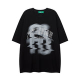 Men T Shirt Angel Graffiti Printing Couple Short Sleeve T-shirt