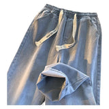 Men Jeans Straight-Leg Denim Trousers Men's Loose Casual