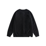 Unisex Winter Cotton Coat Twist round Neck Knitted Sweater Vintage Cardigan Sweater