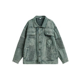 Unisex Jacket Washed Denim Clothes Jacket Men and Women Lapel Overalls