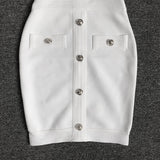 Women's Evening Dress Bandage Dress Button Hip Skirt