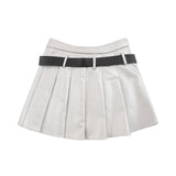 Women Skirt PU Leather Pleated Skirt Thickened Short Skirt Casual Skirt