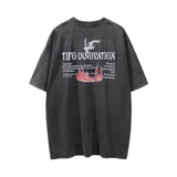 Men Vintage T-shirt Peace Dove Printed Washable Short Sleeve T-shirt