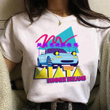 Miata Graphic Print Women T Shirt Summer Casual Short Sleeves