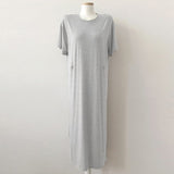 Women Dresses Short Sleeve Dress Crew Neck Casual Midi Dress