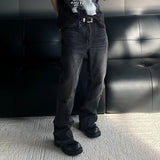 MIJKO Men's Vintage Pants MIJKO Men's Women's Old Pussy Beard Pants Long Pants Slight Pull Jeans