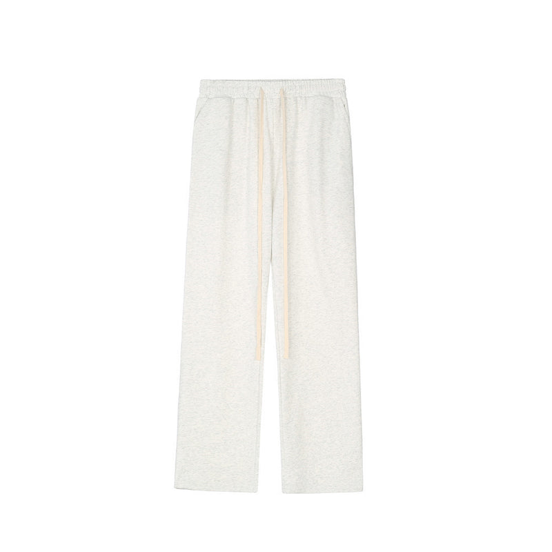 Men Sweatpants Solid Color Casual Sweatpants Loose Straight Trousers Autumn Track Pants