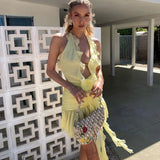 Women Dresses Sexy Cutout Dress Three-Dimensional Flower Dress (Zns0409)