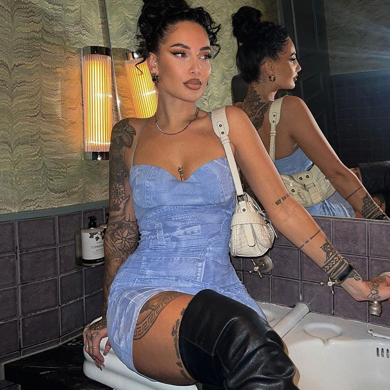 Women Dresses Spring Sexy Backless Slim Fit Sling Dress