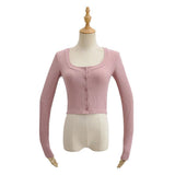 Women Sweater Knitwear Autumn Winter Retro Square Collar Sexy Breasted Slim Sweater