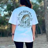 Vintage Fashion Fisher of Men Back Print Women Tops Christia