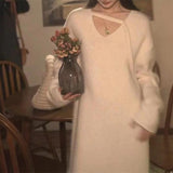 Women Knitwear Autumn Winter Sweater Loose Knit Dress
