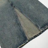 Women Long Skirt Back Slit Mid-Length Denim Skirt