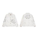 Gallery Dept Jacket Hand Painted Ink Splashing Multi Pocket Tooling Jacket Lapel Jacket