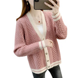 Women Knitwear Fall/Winter V-neck Sweater Coat Loose Knitted Cardigan