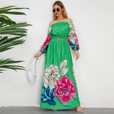 Women Date Dress Autumn Winter Retro Backless Long Sleeves Short Top A- line Long Skirt Suit