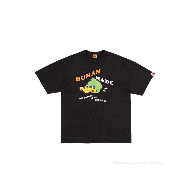 Men T-shirts HUMAN Green Monster Pattern Loose Short Sleeve T-Shirt