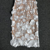Women Evening Dress Elegant Lace Three-Dimensional Flower Sexy Dress Dress