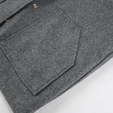 Women Trench Coat Autumn and Winter Gray Woolen Coat for Women