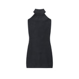 Women Dresses Solid Color Turtleneck Knitting Dress