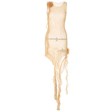 Women Dresse Mesh Dress Sexy Backless Skirt