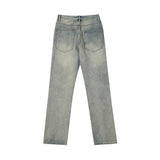 Men Jeans Worn Jeans Men's Retro Loose Straight Trousers