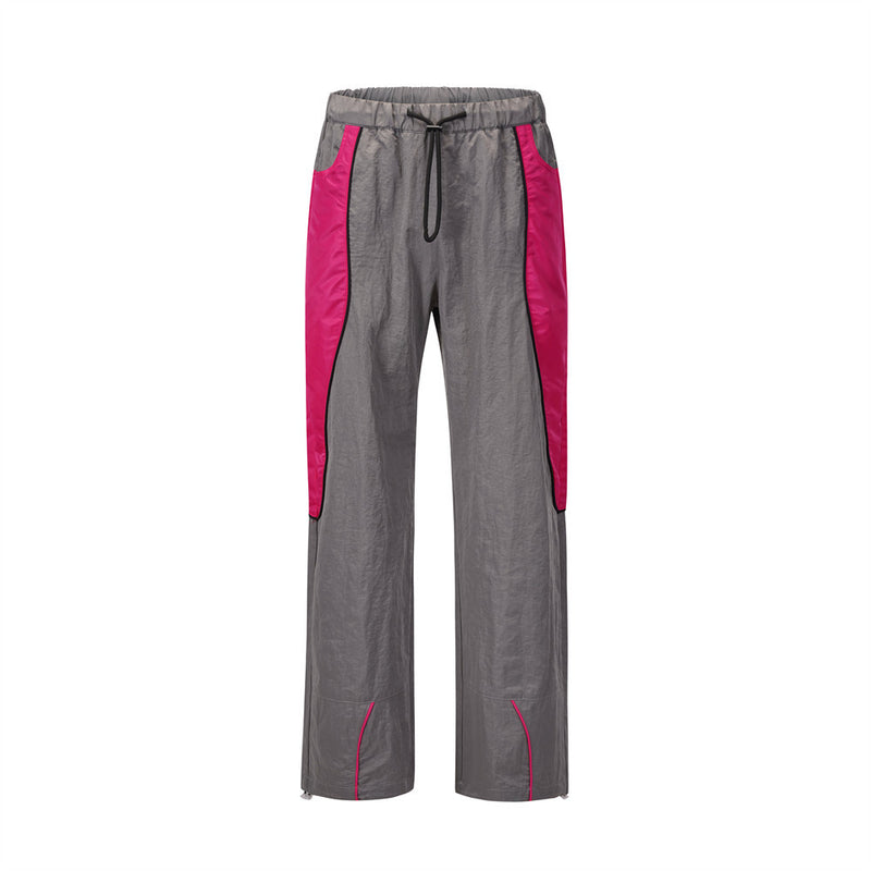 Men Sweatpants Color Contrast Patchwork Casual Trousers Men's Quick-Drying Straight Sports Pants