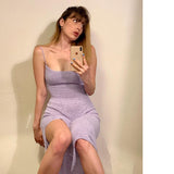 Women Jumpsuit Sexy Spring and Autumn Knitted Backless Hollow Dress