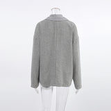 Women Trench Coat Gray Woolen Coat Autumn and Winter Suit