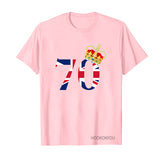Inspired by Queen's Platinum Jubilee 2022 Elizabeth 70 Years T-shirt Printed Short Sleeve T-shirt