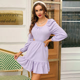 Women Dress Sexy Backless round Neck Dress