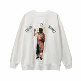 Jesus Is King Detroit Shirt Casual Loose round Neck Sweatshirt