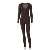 Women Jumpsuit Spring Sports Long Sleeve Jumpsuit