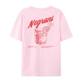 Negroni Women Back Print Retro Style T-Shirts Cocktail Drink