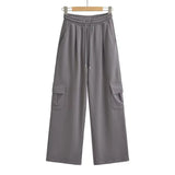 Women Sweatpants Fall Loose Wide Leg Straight Casual Pants