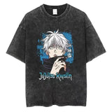 2024Japan Anime Print Oversize Cotton Mens Vintage TShirt