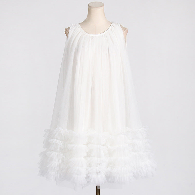 Women Dresses Spring Sleeveless Mesh Vest Dress (Qymy0409)