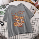 Retro Trippy Mushroom Cute T Shirts O-neck Casual Summer