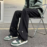 Men Jeans Summer Retro Baggy Straight Trousers