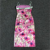 Women Evening Dress Floral Strap Dress