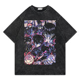 Washed retro t-shirt cartoon print graphic casual cotton summer short sleeves