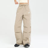 Men Sweatpants Side Stripe Stitching Wide Leg Casual Trousers