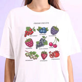 Vegetable Fruit Letter Print T Shirt Tees Summer