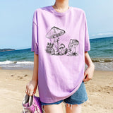 HJN Vintage Fashion T-Shirt Casual Short Sleeve Aesthetics