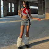 Women T-shirt Summer round Neck Pullover Sleeveless Portrait Top Vest