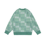 Unisex Sweater Autumn Plaid Three-Dimensional Embroidered Sweater
