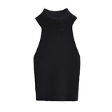 Women Sweater Knitwear Retro Turtleneck Knitted Vest Autumn Top